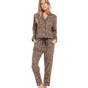 Z Supply Dream State Leopard Print Pajama Set Z Lounge 3 piece set